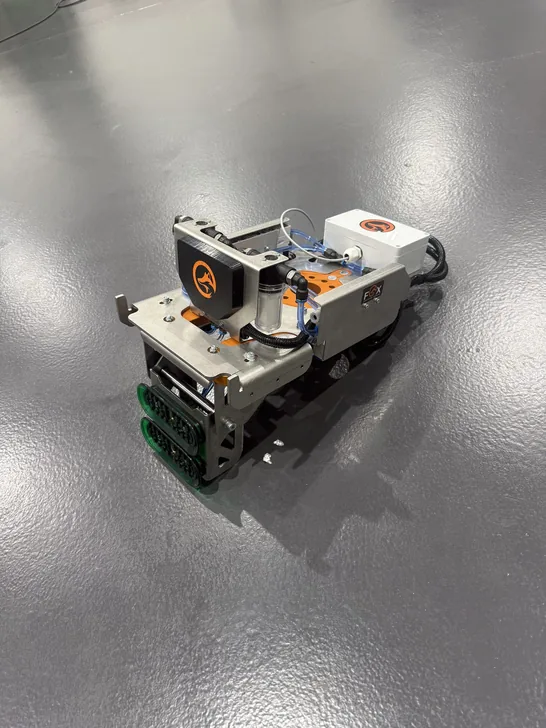 Fox Precision Tooling compact mobile robot cart, alternate angle